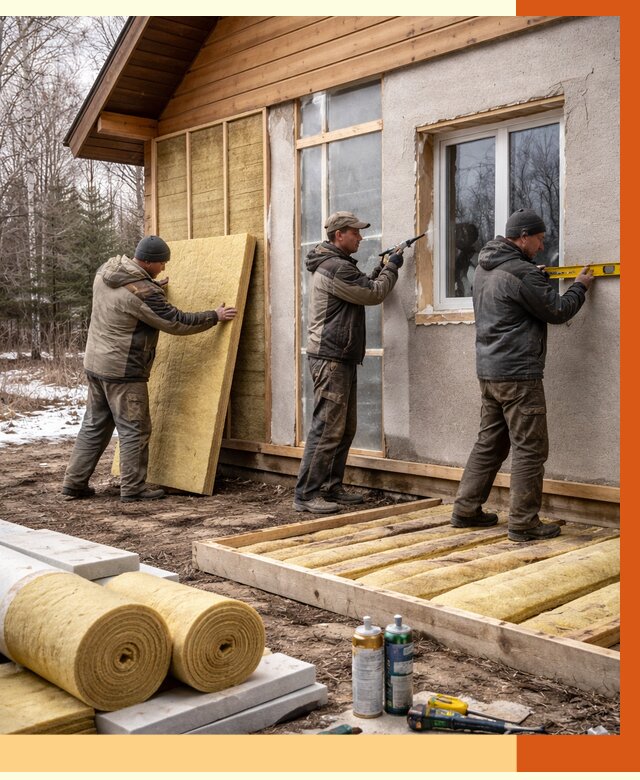 Утепление дачного дома в Стрежевом от 4843 руб/м2 — недорого | ТепломастерСтж