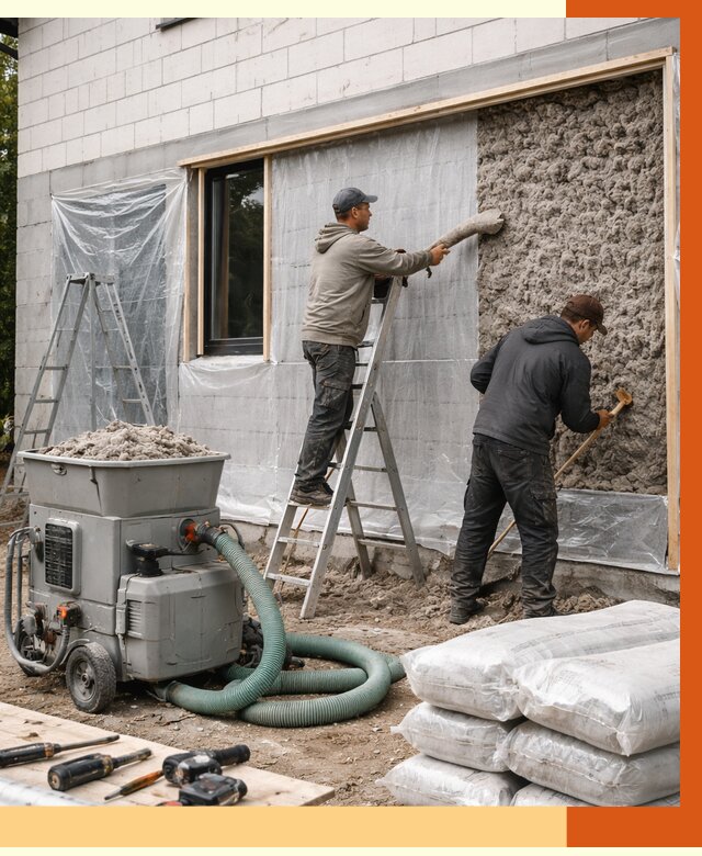 Утепление дома из газобетона эковатой в Стрежевом от 4588 руб./м2 | ТепломастерСтж