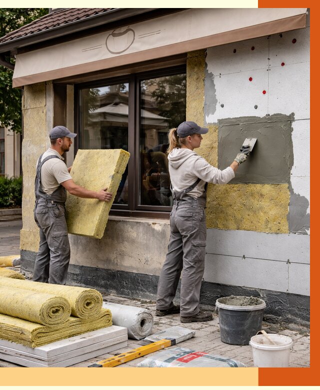 Утепление кафе в Стрежевом от 4282 руб/м2 — комплексно под ключ | ТепломастерСтж